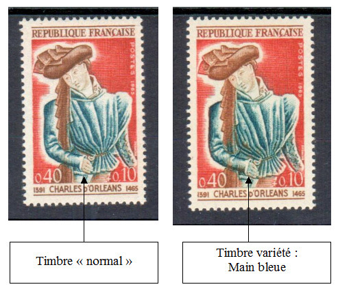 VAR1445b-2 - Philatelie - timbre de France avec variété