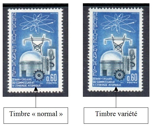VAR1462d-2 - Philatelie - timbre de France avec variété