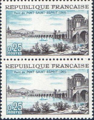 VAR1481SANSLE, Philatélie 50, Timbre de France variété N°1481, sans le 1 à 1966, Pont de Pont-Saint-Esprit