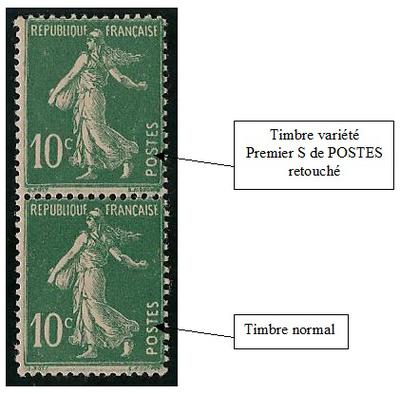 VAR159h - Philatélie - Timbre de france n° Yvert et Tellier 159h variété - Timbres de france variétés