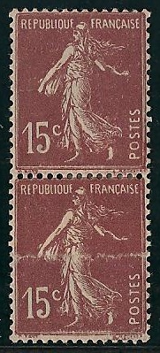 VAR189 - PhilatElie - Timbre de france n° Yvert et Tellier 189 avec variété impression sur raccord - Timbres de france variétés