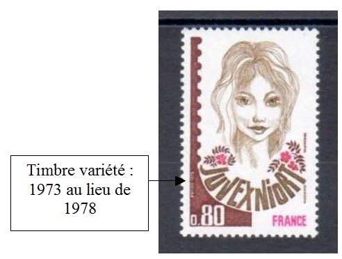 VAR2003-2 - Philatelie - timbre de France avec variété