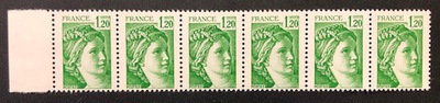 VAR2101 - Philatelie - bandes de 6 timbres variétés