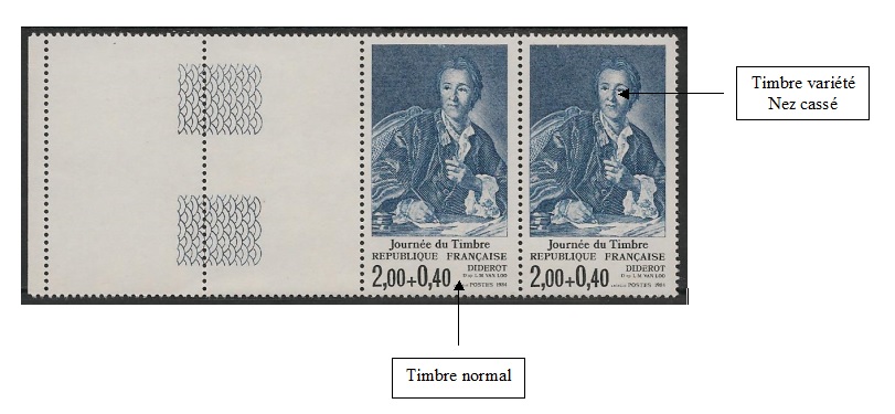 VAR2304a - Philatelie - Timbre de france n° Yvert et Tellier 2304a - Timbres de france variétés