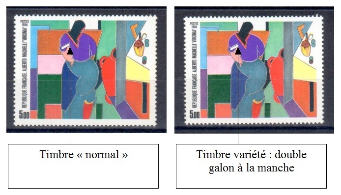 VAR2414c-2 - Philatelie - timbre de France avec variété