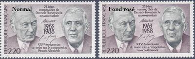 VAR2501b, philatélie 50, Timbre de France variété, Fond rosé