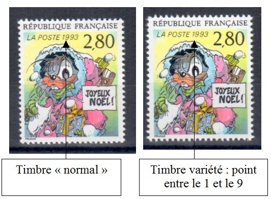 VAR2847a-2 - Philatelie - timbre de France avec variété