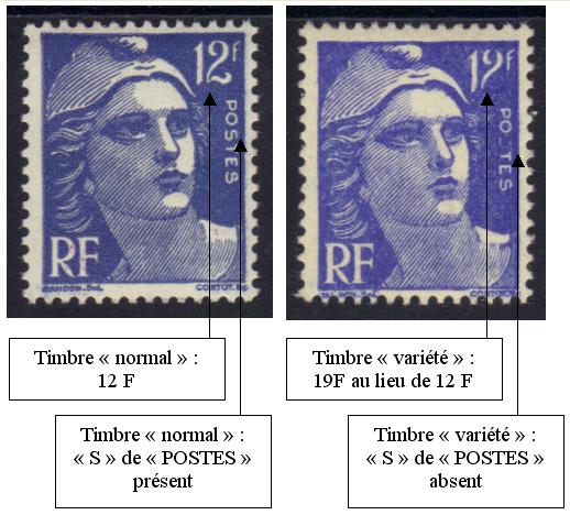 VAR812b-2- Philatelie - timbre de France avec variété - timbre de France de collection