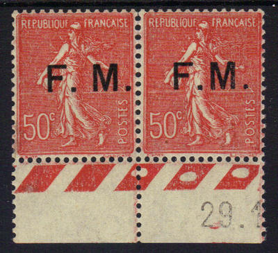 VAR FM 6 - Philatelie - timbre de France Franchise Militaire avec variété