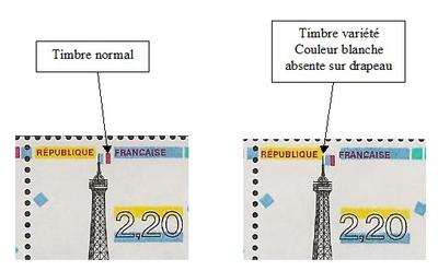 VARBC2583A - Philatelie - Timbre de france n° Yvert et Tellier BC2583A drapeau sans blanc - Timbres de france varietés