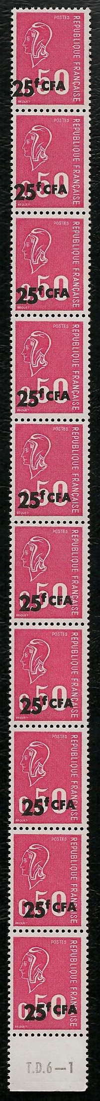 VARCFA393 - Philatélie - Timbre de CFA n° Yvert et Tellier 393 - Timbres de france variétés