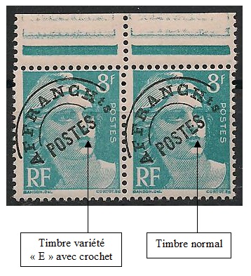 VARPREO101a - Philatélie - Timbre de france n° Yvert et Tellier Préoblitéré 101a - Timbres de france variétés
