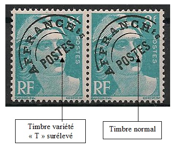 VARPREO101b - Philatélie - Timbre de france n° Yvert et Tellier Préoblitéré 101b - Timbres de france variétés