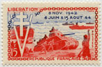 VARRF983b, Philatélie 50, Timbre de France, Variété N° 983b, 10ème anniversaire de la Libération, 1954
