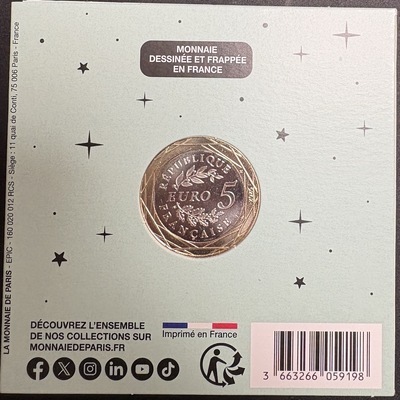 verseau2026, Philatélie 50, Pièce 5€ Collection Astro 2025, Monnaie de Paris