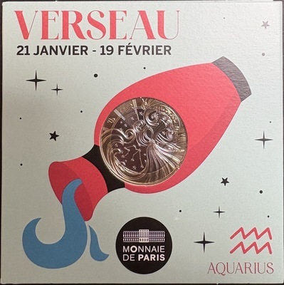 verseau2026, Philatélie 50, Pièce 5€ Collection Astro 2025, Monnaie de Paris