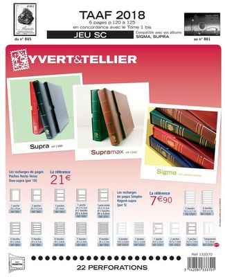 YT133370 - Philatelie - pages pré-imprimées Yvert et Tellier - jeux complémentaires - 2018 deuxième semestre
