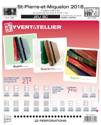 YT133371 - Philatelie - pages pré-imprimées Yvert et Tellier - jeux complémentaires - 2018 deuxième semestre