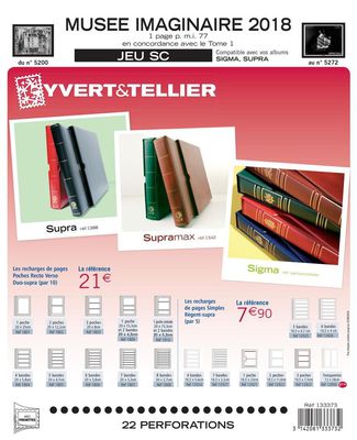 YT133373 - Philatelie - pages pré-imprimées Yvert et Tellier - jeux complémentaires - 2018 deuxième semestre