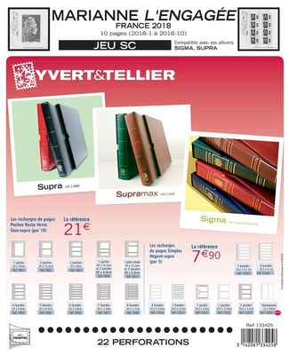 YT133425 - Philatelie - pages pré-imprimées Yvert et Tellier - jeux complémentaires - 2018 deuxième semestre