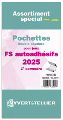 YT138964 - Philatelie 50 - Assortiment de pochettes pour jeu FS 1ER SEMESTRE AUTOADHESIFS 2025 - Jeux YVERT &amp; TELLIER