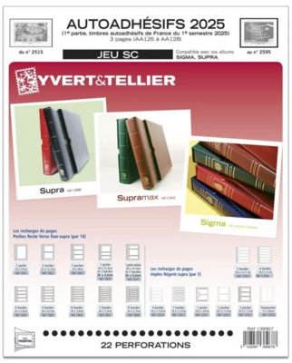 YT138967 - Philatelie 50 - jeu FRANCE SC 1ER SEMESTRE AUTOADHESIFS 2025 - Jeux YVERT &amp; TELLIER