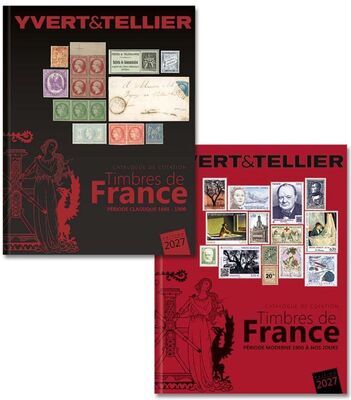 YT301243, Philatélie 50, Catalogue Tome1 2027, Catalogue des timbres de France, 2 volumes, Période Classique et Moderne