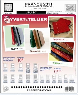 YT82001 - Philatélie 50 - jeux complémentaires 2011 Yvert et Tellier - matériel philatélique pour timbres de France de collection