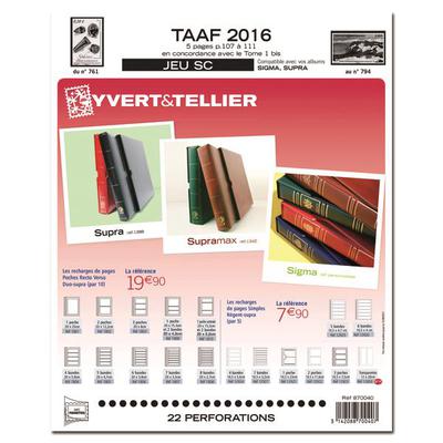 YT870040 - Philatélie - Jeux complémentaires SC pour timbres des TAAF de l'année 2016 - Timbres de collection