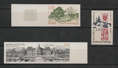 YT 2586-2588 - Philatélie - Timbres de France - Timbre de collection Yvert et Tellier non dentelé - Série touristique