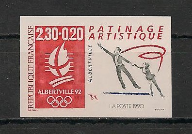 YT 2633 - Philatélie - Timbres de France - Timbre de collection Yvert et Tellier non dentelé - Patinage artistique