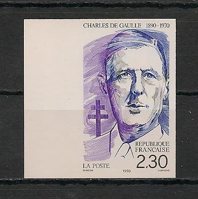 YT 2634 - Philatélie - Timbres de France - Timbre de collection Yvert et Tellier non dentelé - De Gaulle