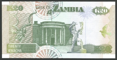 ZAMPK36b - Philatelie 50 - Billet de Zambie de 20 Kwacha N° Pick 36b
